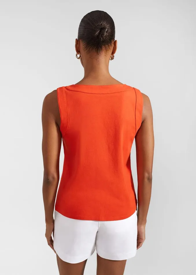 Women Tops Hobbs Maddy Cotton Top Hibiscus Red