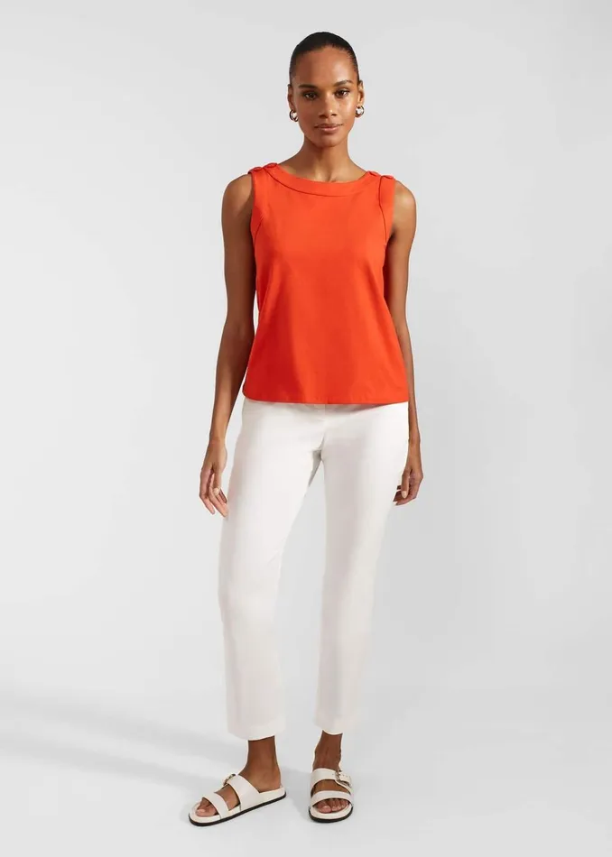 Women Tops Hobbs Maddy Cotton Top Hibiscus Red