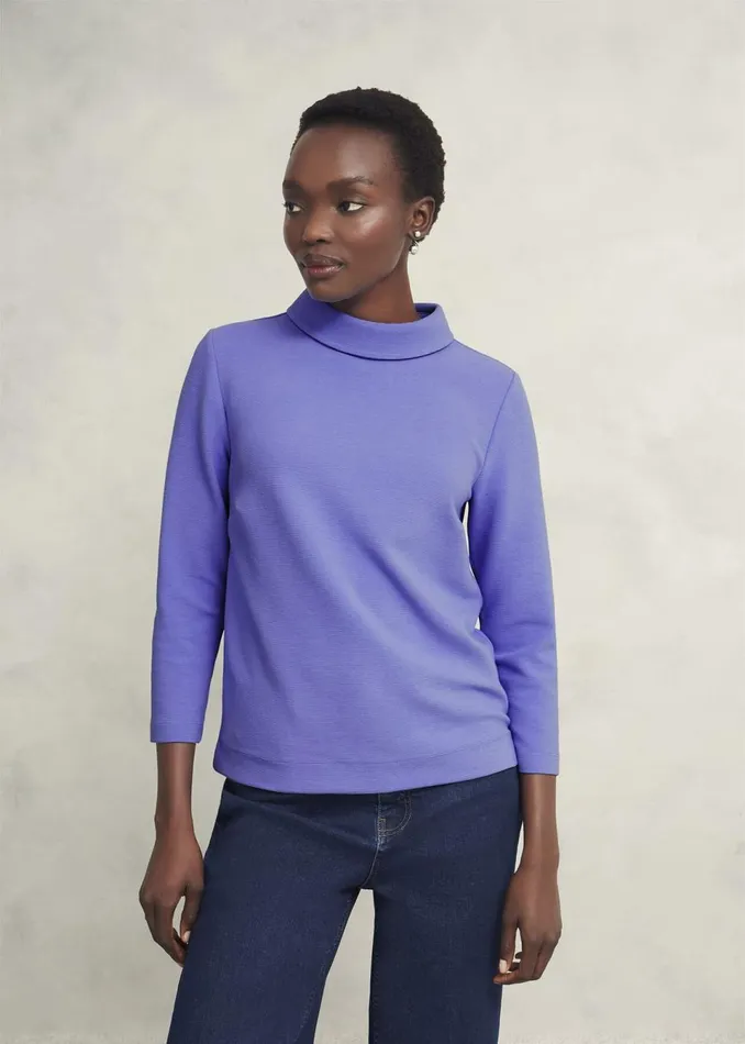 Women Tops Hobbs Tali Textured Top Deep Sky Blue