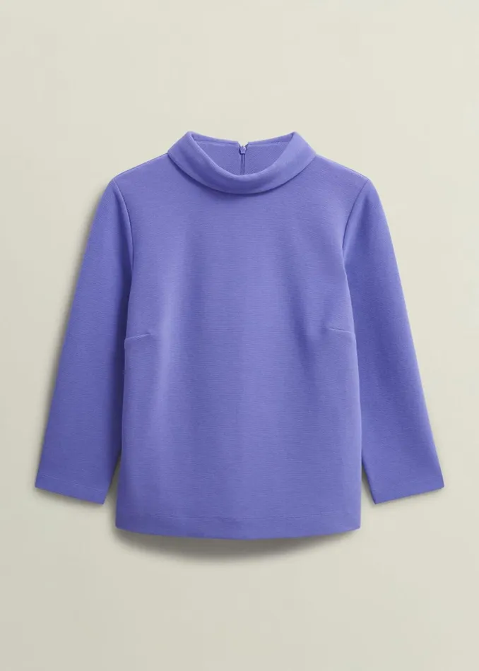 Women Tops Hobbs Tali Textured Top Deep Sky Blue