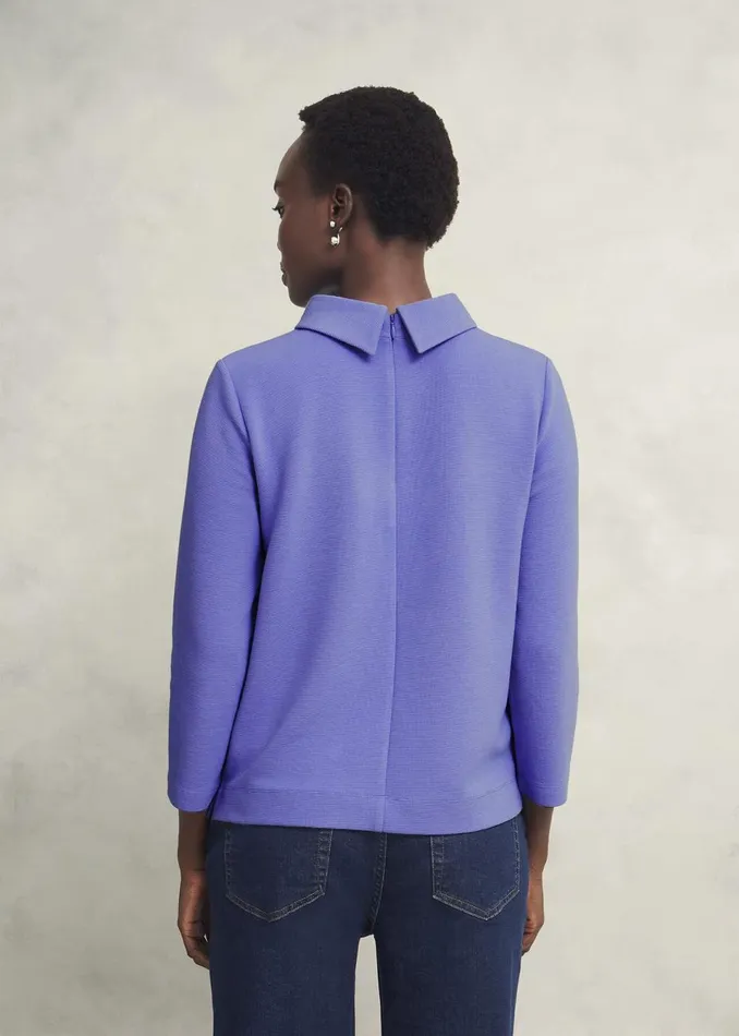 Women Tops Hobbs Tali Textured Top Deep Sky Blue