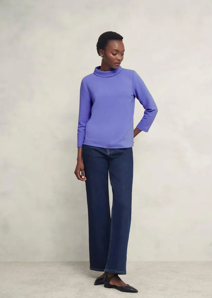 Women Tops Hobbs Tali Textured Top Deep Sky Blue