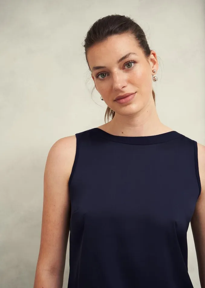 Women Tops Hobbs Trina Knitted Top Hobbs Navy
