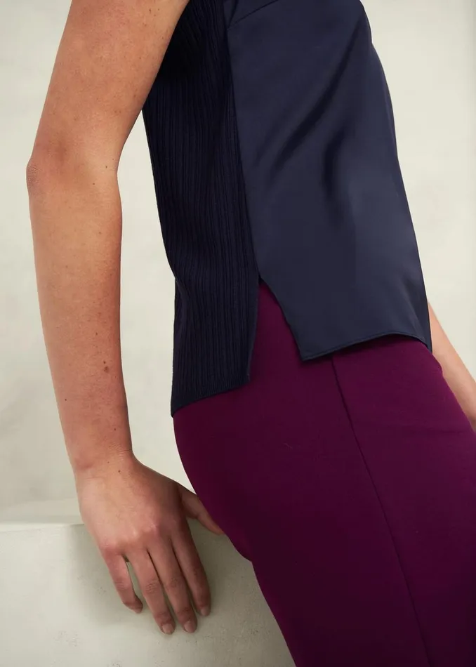 Women Tops Hobbs Trina Knitted Top Hobbs Navy