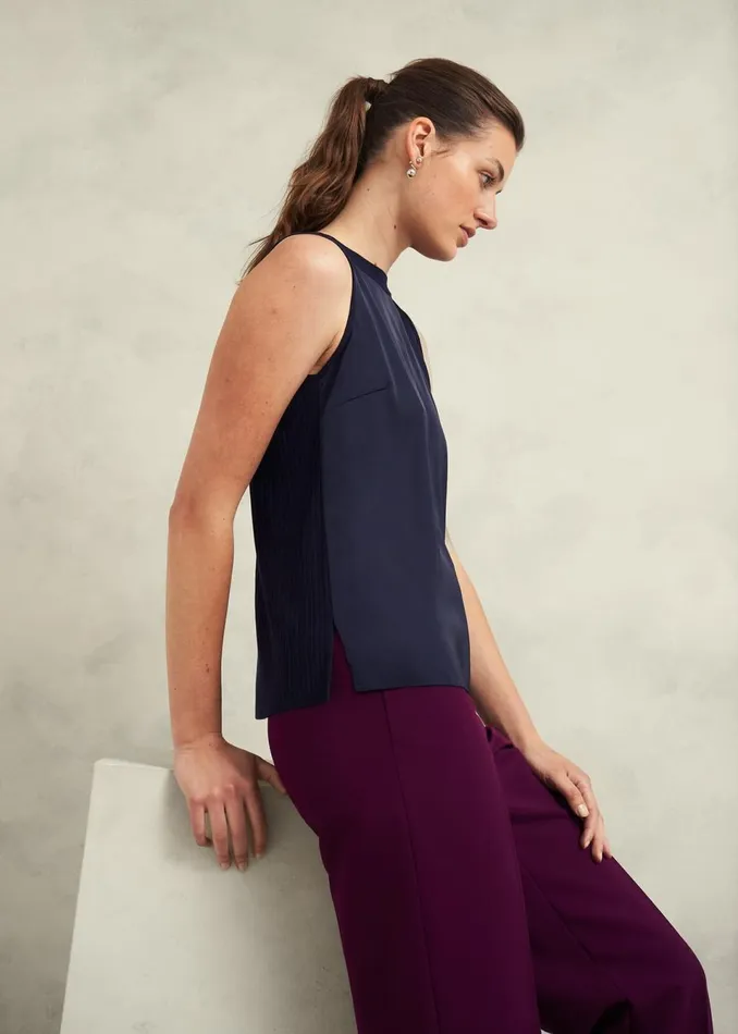 Women Tops Hobbs Trina Knitted Top Hobbs Navy