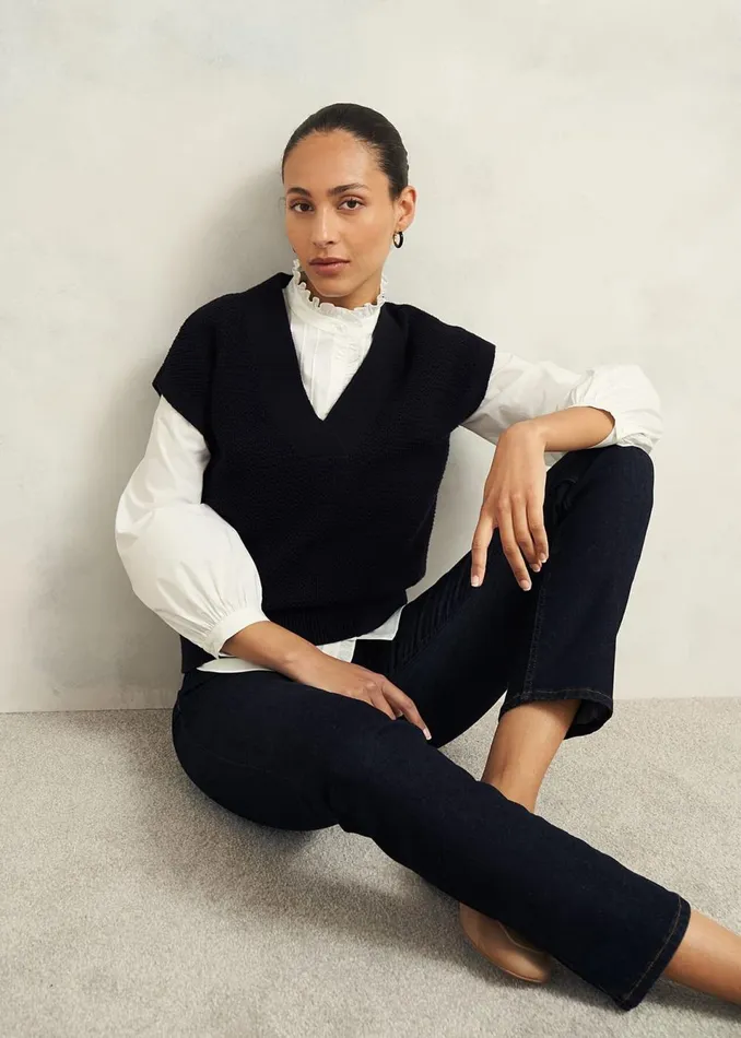 Women Tops Hobbs Trinity Cotton Blouse White