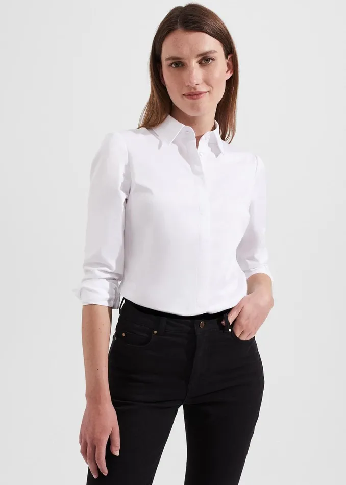 Women Tops Hobbs Victoria Shirt White