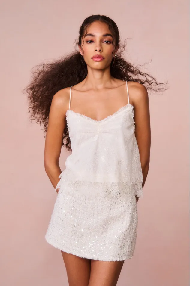Women Tops LoveShackFancy Ferni Lace Cami Top Ivory