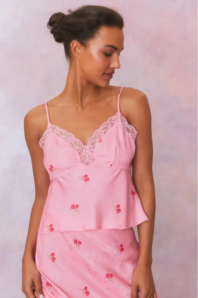 Women Tops LoveShackFancy Fox Cami Top Cherry Pink