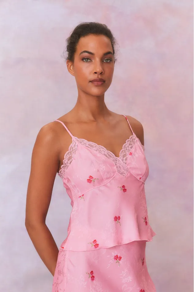 Women Tops LoveShackFancy Fox Cami Top Cherry Pink