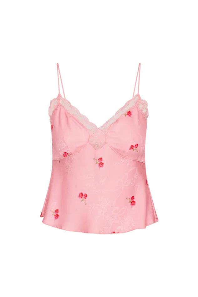 Women Tops LoveShackFancy Fox Cami Top Cherry Pink