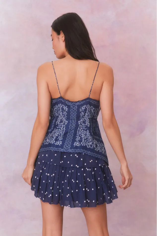 Women Tops LoveShackFancy Tivelo Bandana Print Cotton Cami Top Moonlight Indigo