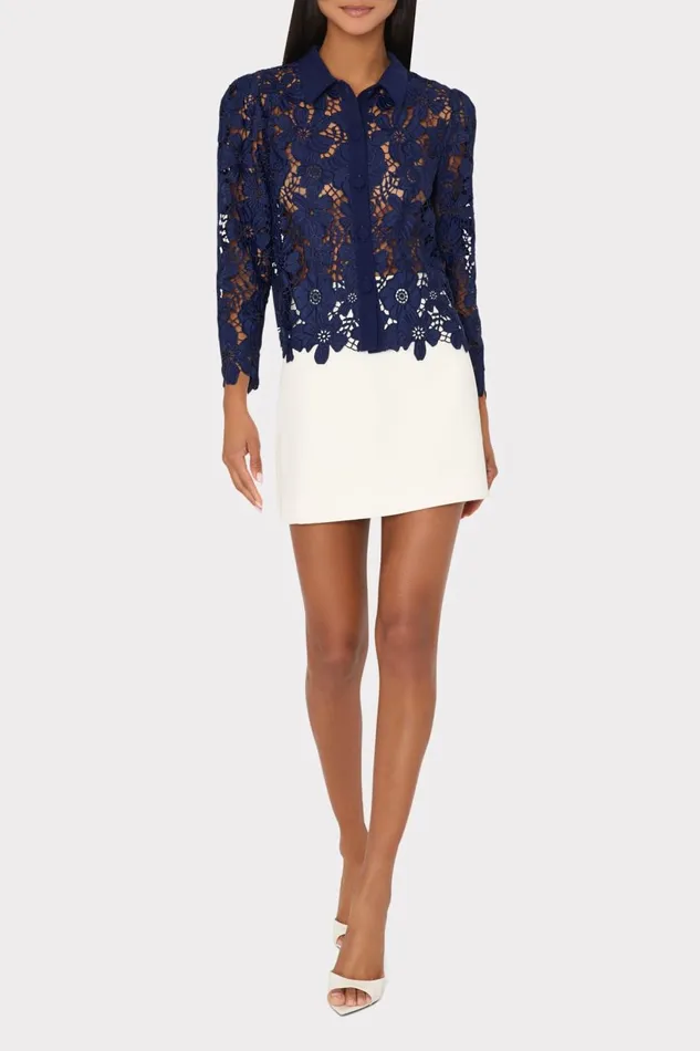 Women Tops Milly June Roja Lace Top Navy Women Tops Milly June Roja Lace Top Navy