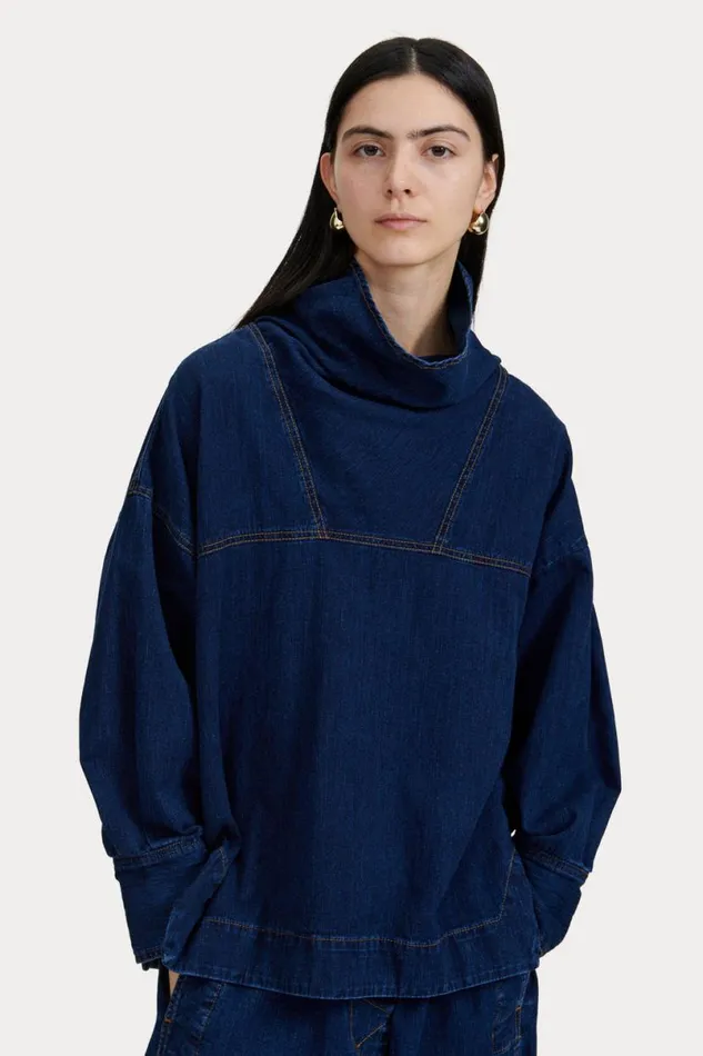 Women Tops Rachel Comey Fiamma Top Dark Indigo Women Tops Rachel Comey Fiamma Top Dark Indigo