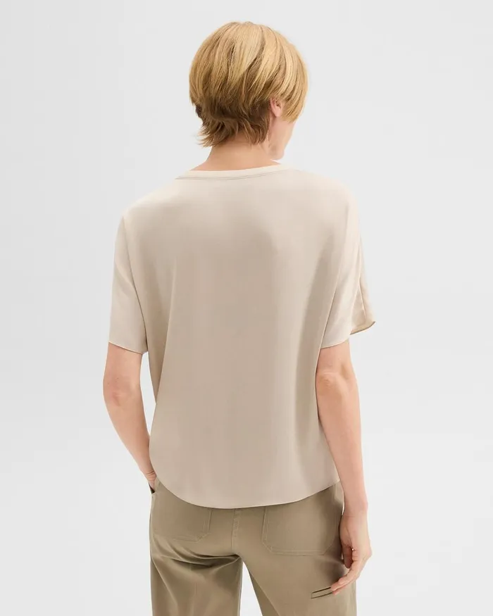 Women Tops Theory Dolman Sleeve Tee In Recycled Satin Light Clay