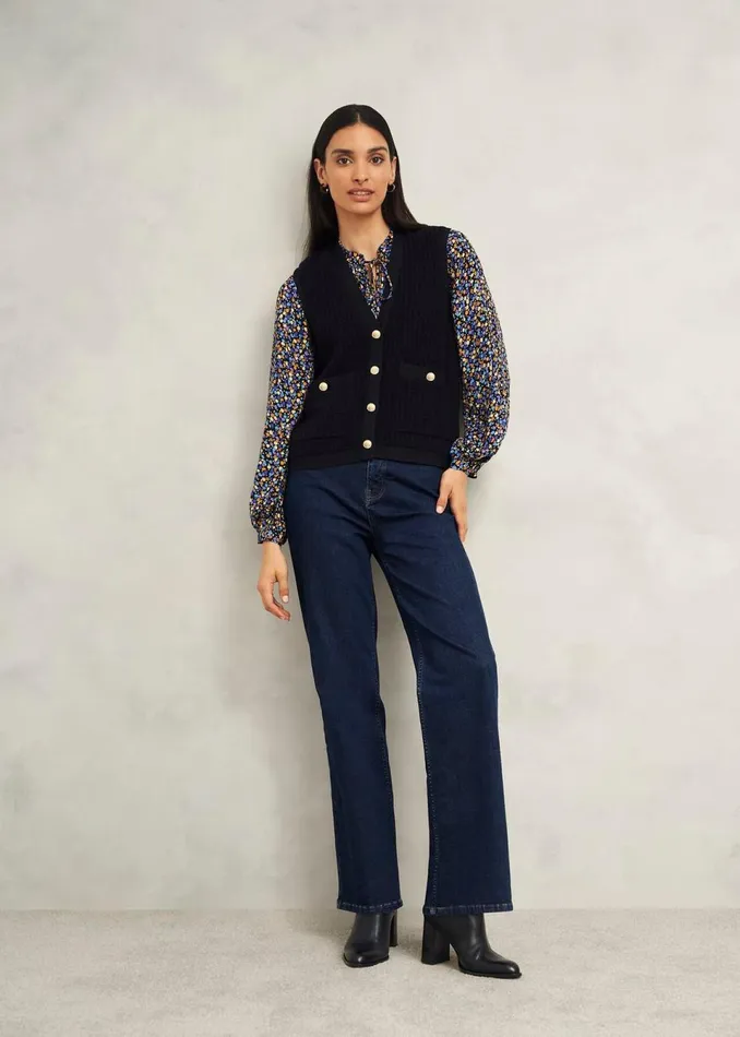 Women Trousers Hobbs Hadden Wide Jeans Indigo