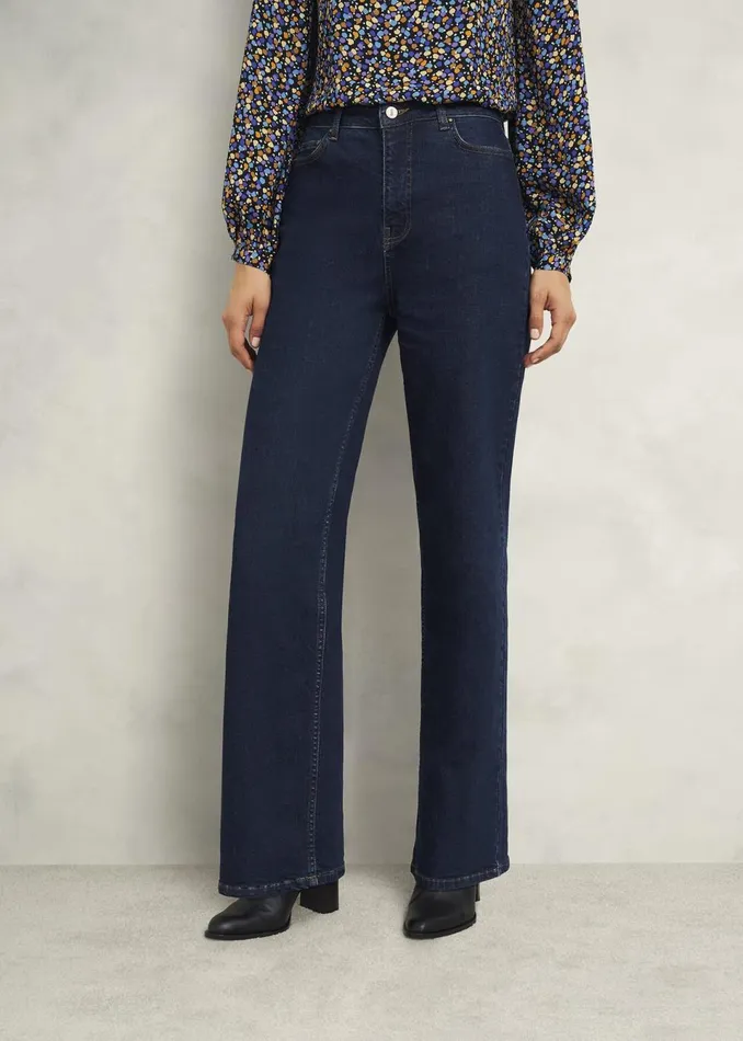 Women Trousers Hobbs Hadden Wide Jeans Indigo