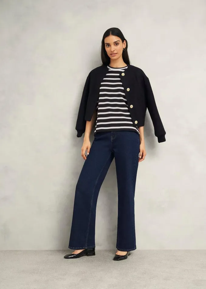 Women Trousers Hobbs Hadden Wide Jeans Indigo