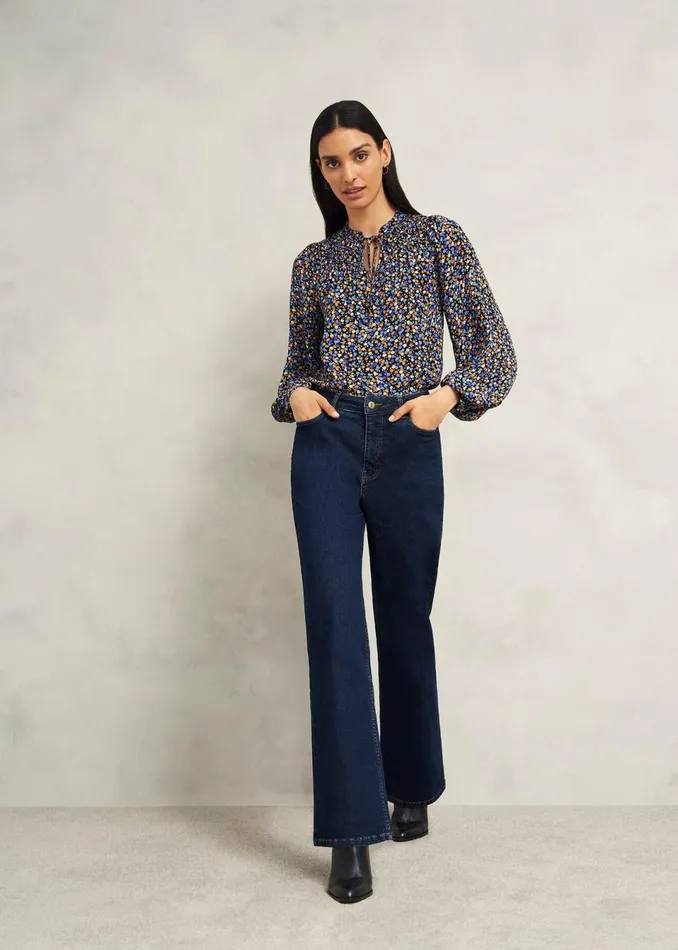 Women Trousers Hobbs Hadden Wide Jeans Indigo