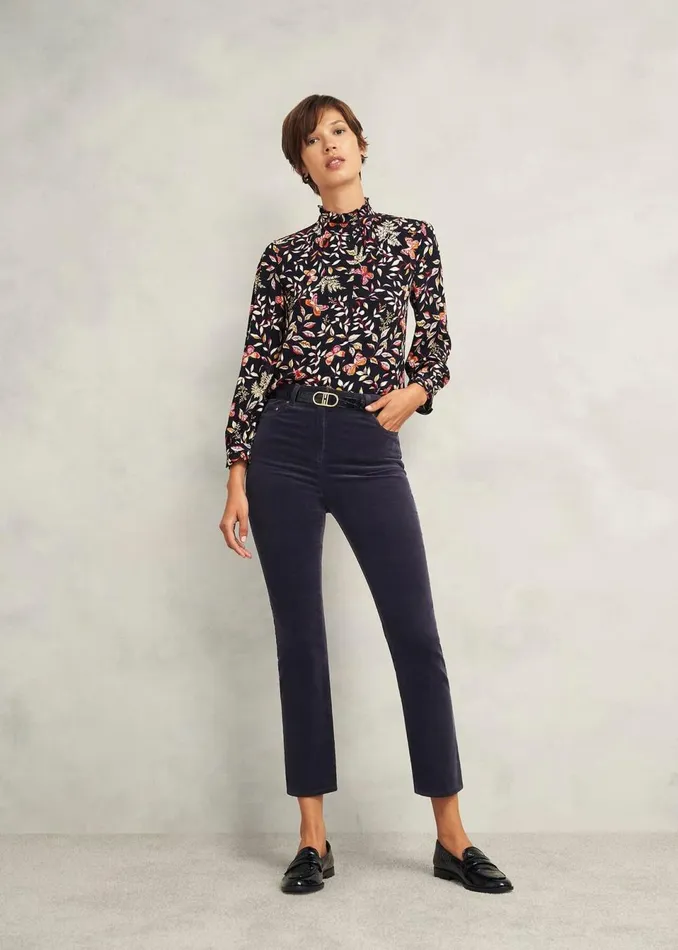 Women Trousers Hobbs Hampstead Cord Trousers Navy