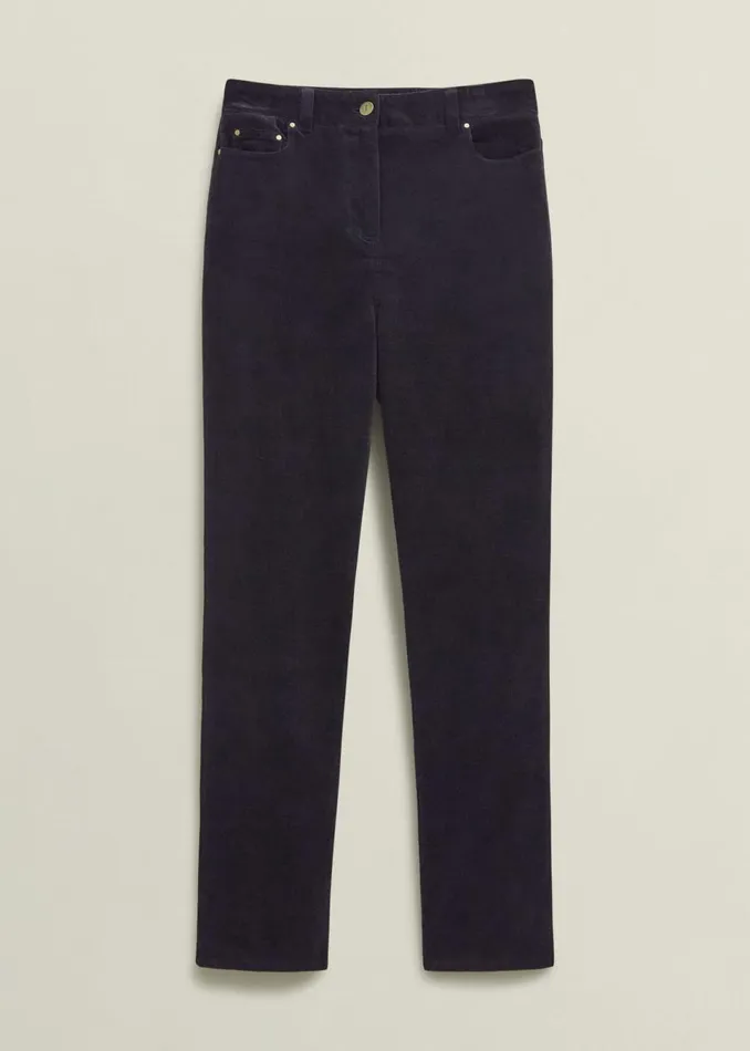 Women Trousers Hobbs Hampstead Cord Trousers Navy