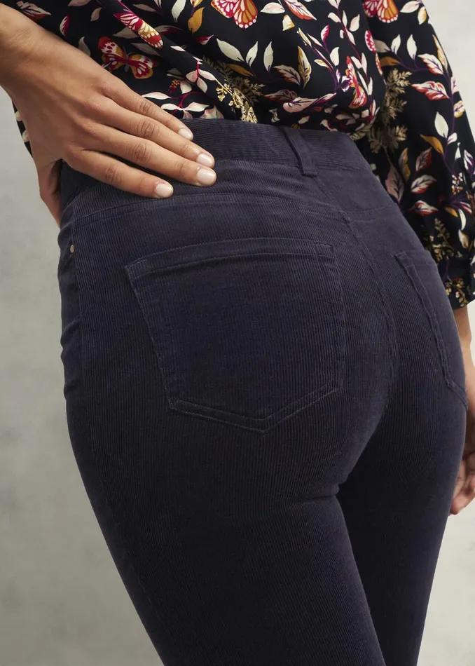 Women Trousers Hobbs Hampstead Cord Trousers Navy