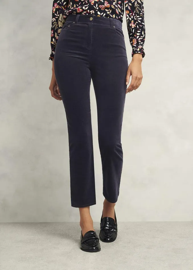Women Trousers Hobbs Hampstead Cord Trousers Navy