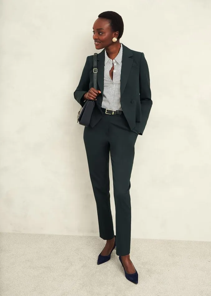Women Trousers Hobbs Linda Tapered Trousers Deep Pine Green