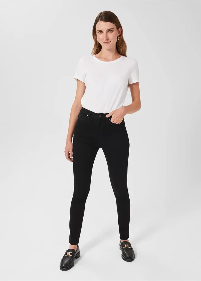 Women Trousers Hobbs Petite Gia Sculpting Jeans Black