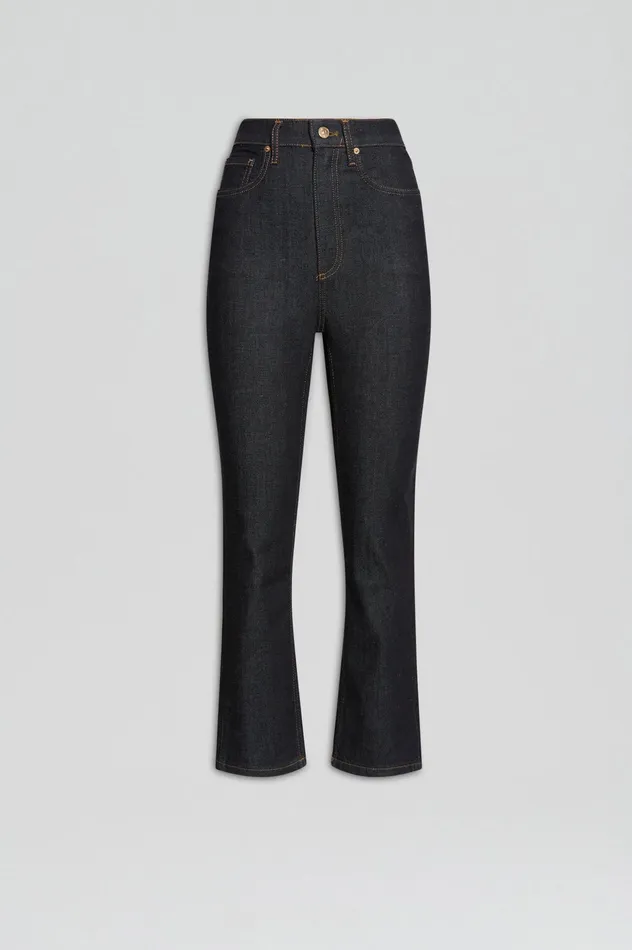Women Trousers Scanlan Theodore HIGH RISE STRAIGHT CROP JEAN INDIGO1275