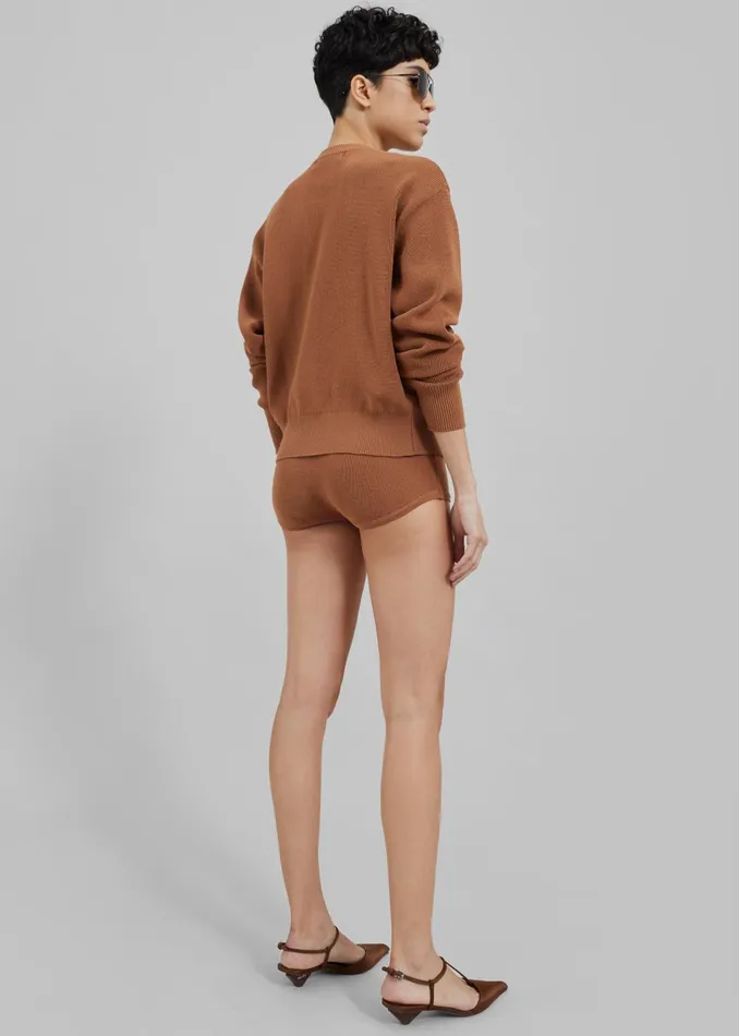 Women Veronica ZipUp Cardigan 8211 Brown The Frankie Shop Knitwear