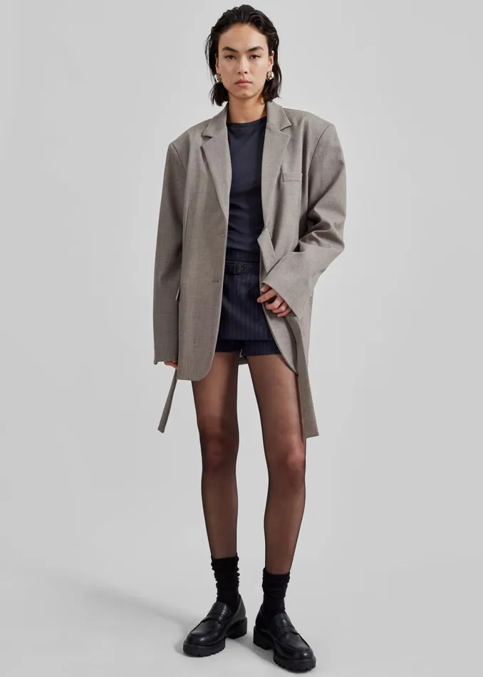 Women Whiteney Tie Up Blazer 8211 Beige The Frankie Shop Outerwear