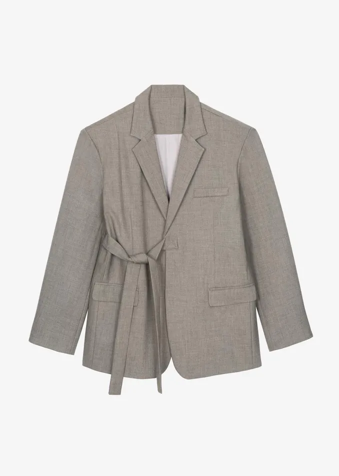 Women Whiteney Tie Up Blazer 8211 Beige The Frankie Shop Outerwear