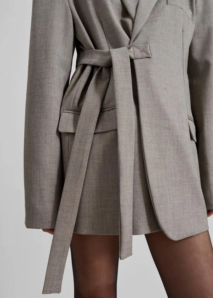 Women Whiteney Tie Up Blazer 8211 Beige The Frankie Shop Outerwear