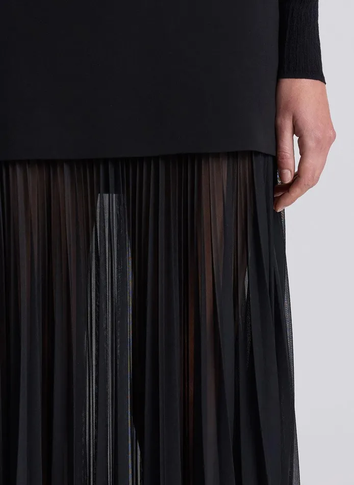 Women Willa Pleated Maxi Skirt Black ALC Skirts