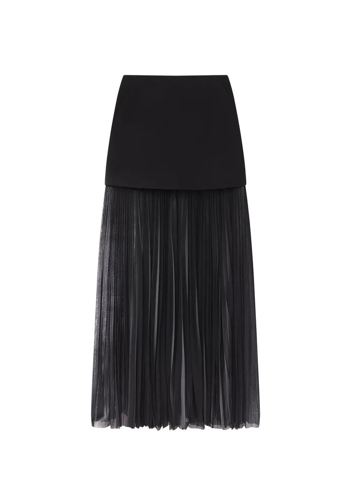 Women Willa Pleated Maxi Skirt Black ALC Skirts