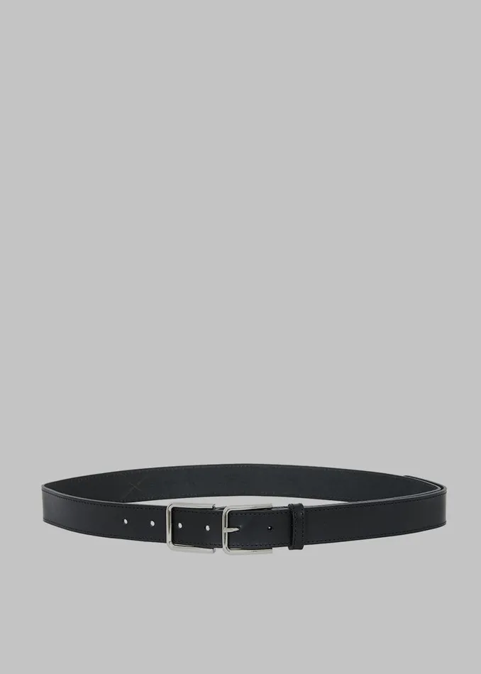 Women Willow Double Buckle Leather Belt 8211 Black The Frankie Shop