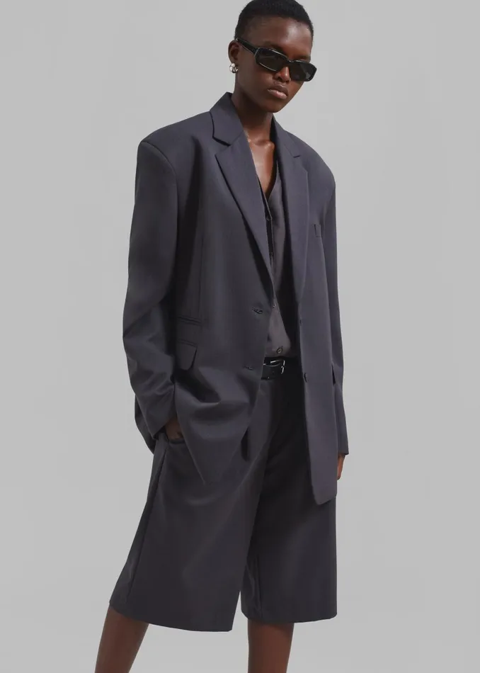 Women Wilma Blazer 8211 Charcoal The Frankie Shop Outerwear