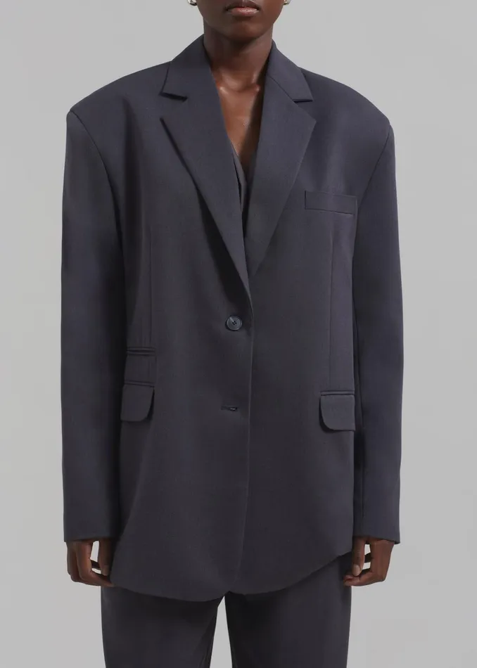Women Wilma Blazer 8211 Charcoal The Frankie Shop Outerwear