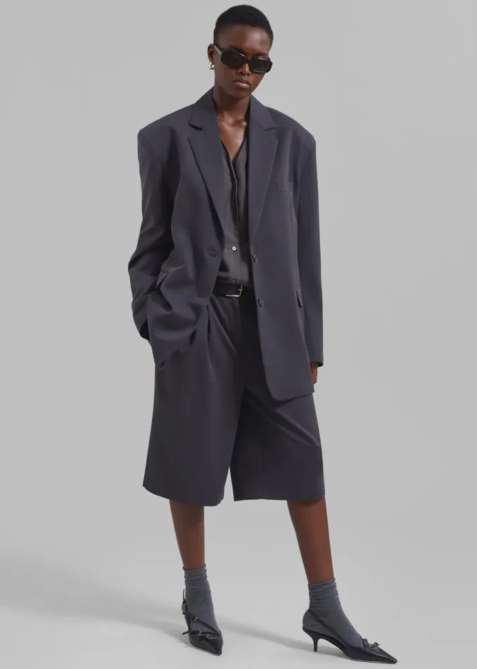 Women Wilma Blazer 8211 Charcoal The Frankie Shop Outerwear