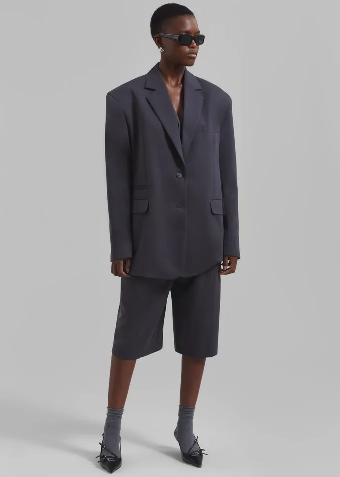 Women Wilma Blazer 8211 Charcoal The Frankie Shop Outerwear