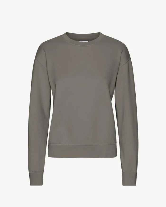 Women Women Classic Organic Crew Misty Brown Colorful Standard Crewneck Sweatshirts