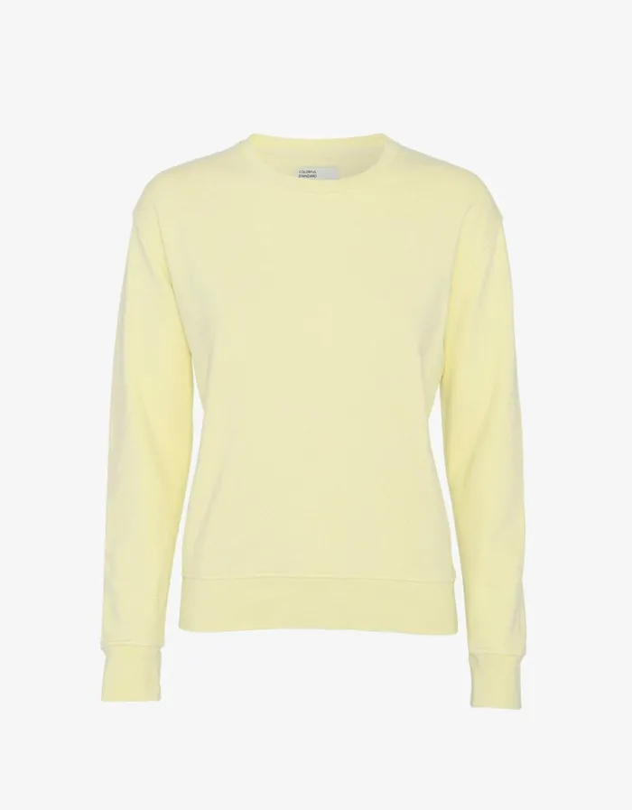 Women Women Classic Organic Crew Soft Yellow Colorful Standard Crewneck Sweatshirts