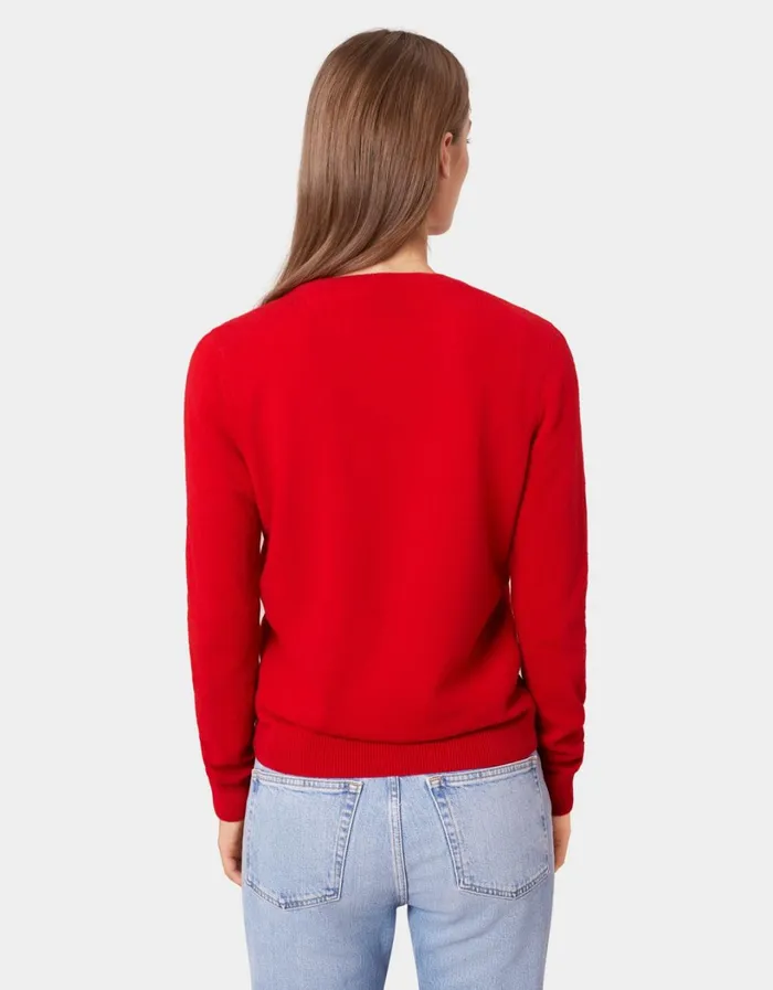 Women Women Light Merino Wool Crew Coffee Brown Colorful Standard Knit Sweaters