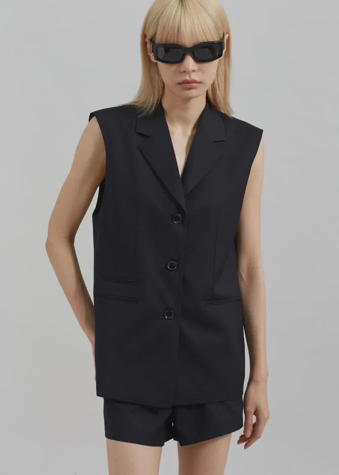 Women Xandra Vest 8211 Black The Frankie Shop Outerwear