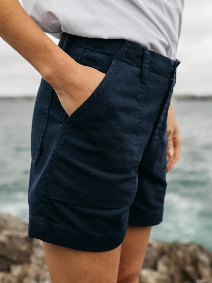 Women Yarrel Canvas Shorts Navy Finisterre Shorts