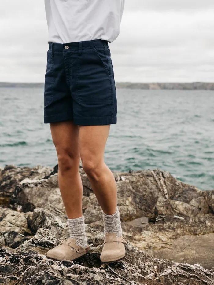 Women Yarrel Canvas Shorts Navy Finisterre Shorts