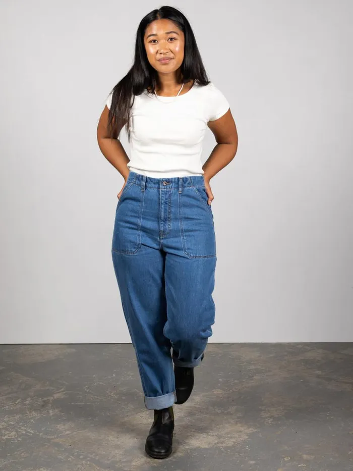 Women Yarrel Jean Washed Retro Indigo Finisterre Trousers and Leggings