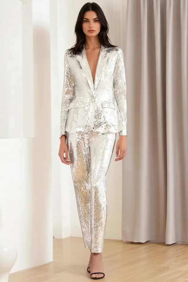 Women YUMI KIM Bottoms SOCHI SEQUINS PANT Silver Sequins