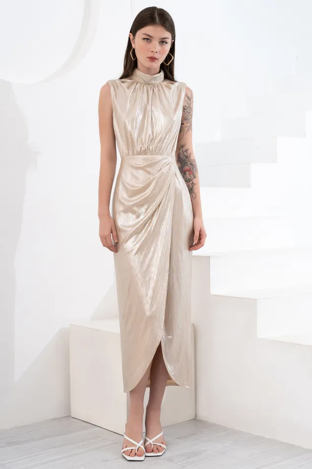 Women YUMI KIM Dresses TIA DRESS Party Metallic Champagne